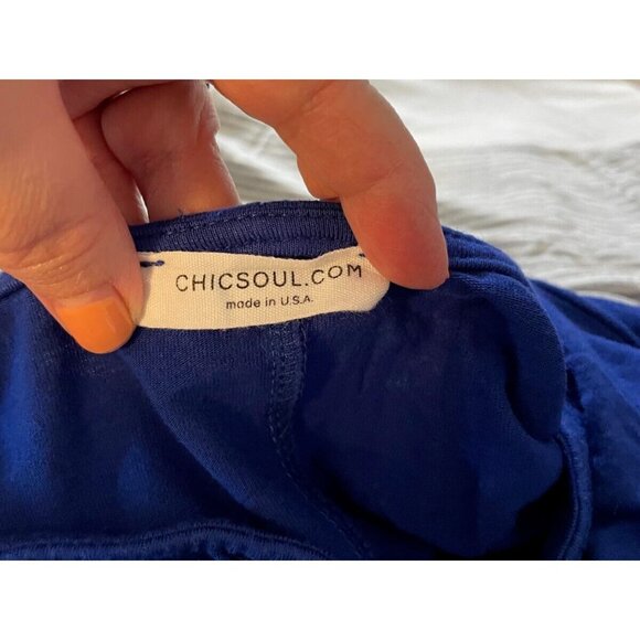 Chic Soul Womens 3X Broken Record Striped Asymmetrical Hem Short Sleeve Top - Picture 3 of 4